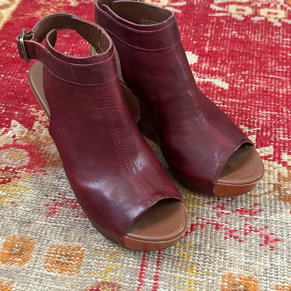 Kork-Ease Burgundy Open-Toe Sandals